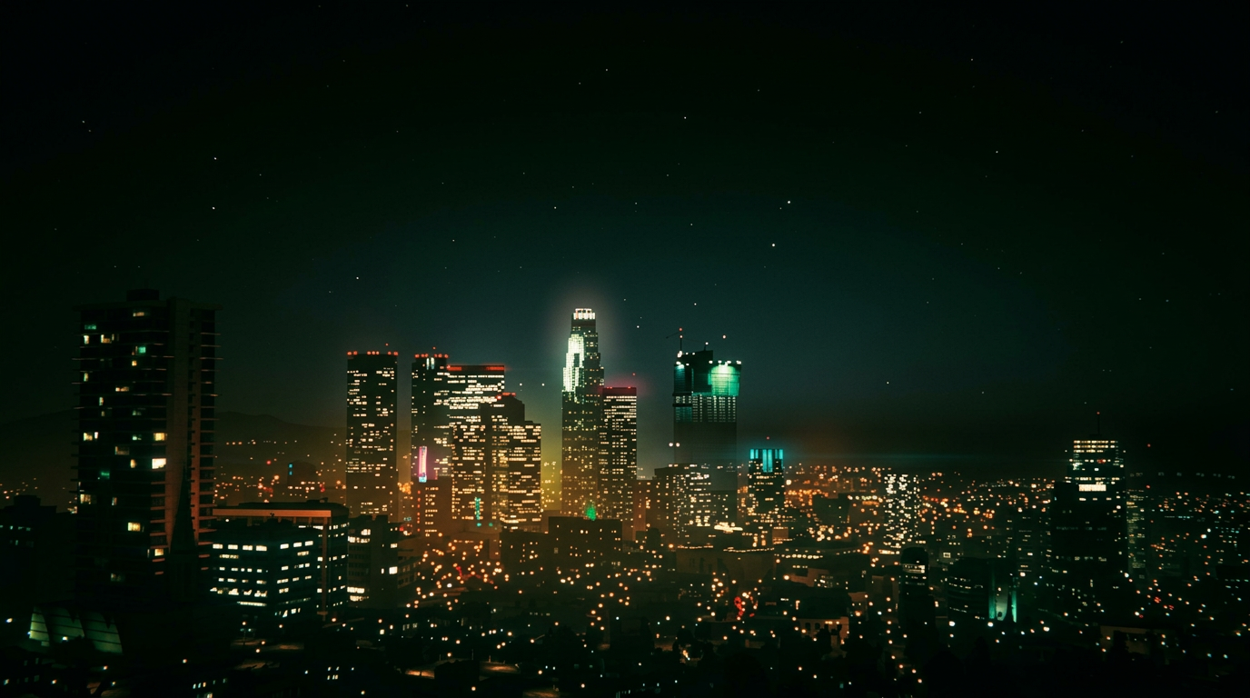 Skyline nocturno de Los Santos